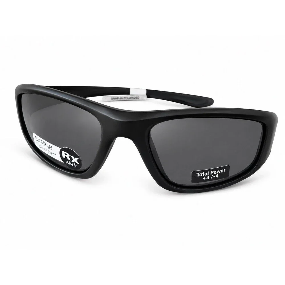 Liberty Sport Explor Rx-Able Safety Sunglasses Matte Black Wrap 59-19-130